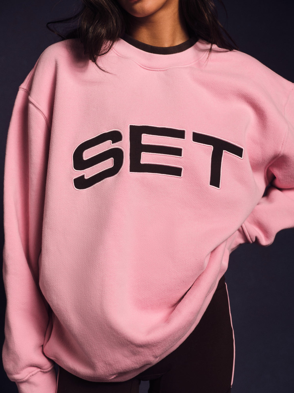 SET ACTIVE MIDWEIGHT SWEATS STAPLE SET LAYERED CREWNECK - SWIRL
