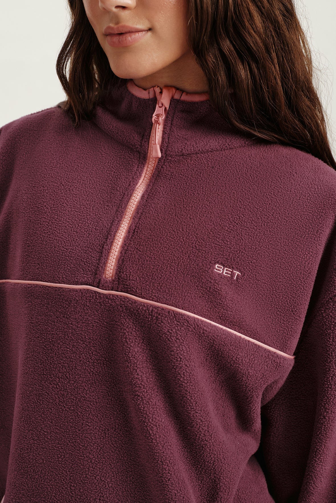 SET ACTIVE MICROFLEECE HALF ZIP - ROSEBUD