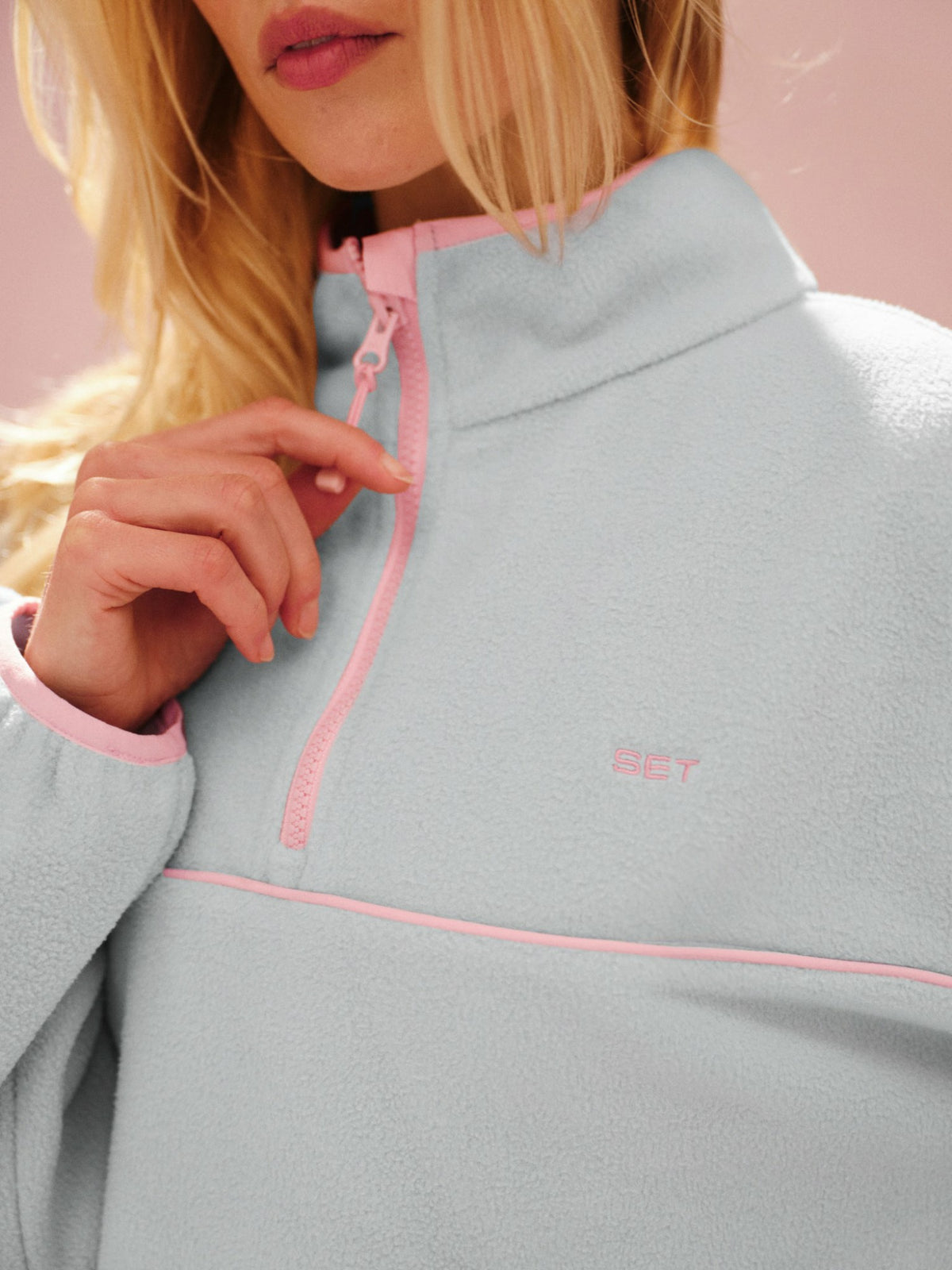 SET ACTIVE MICROFLEECE HALF ZIP - BLUSH