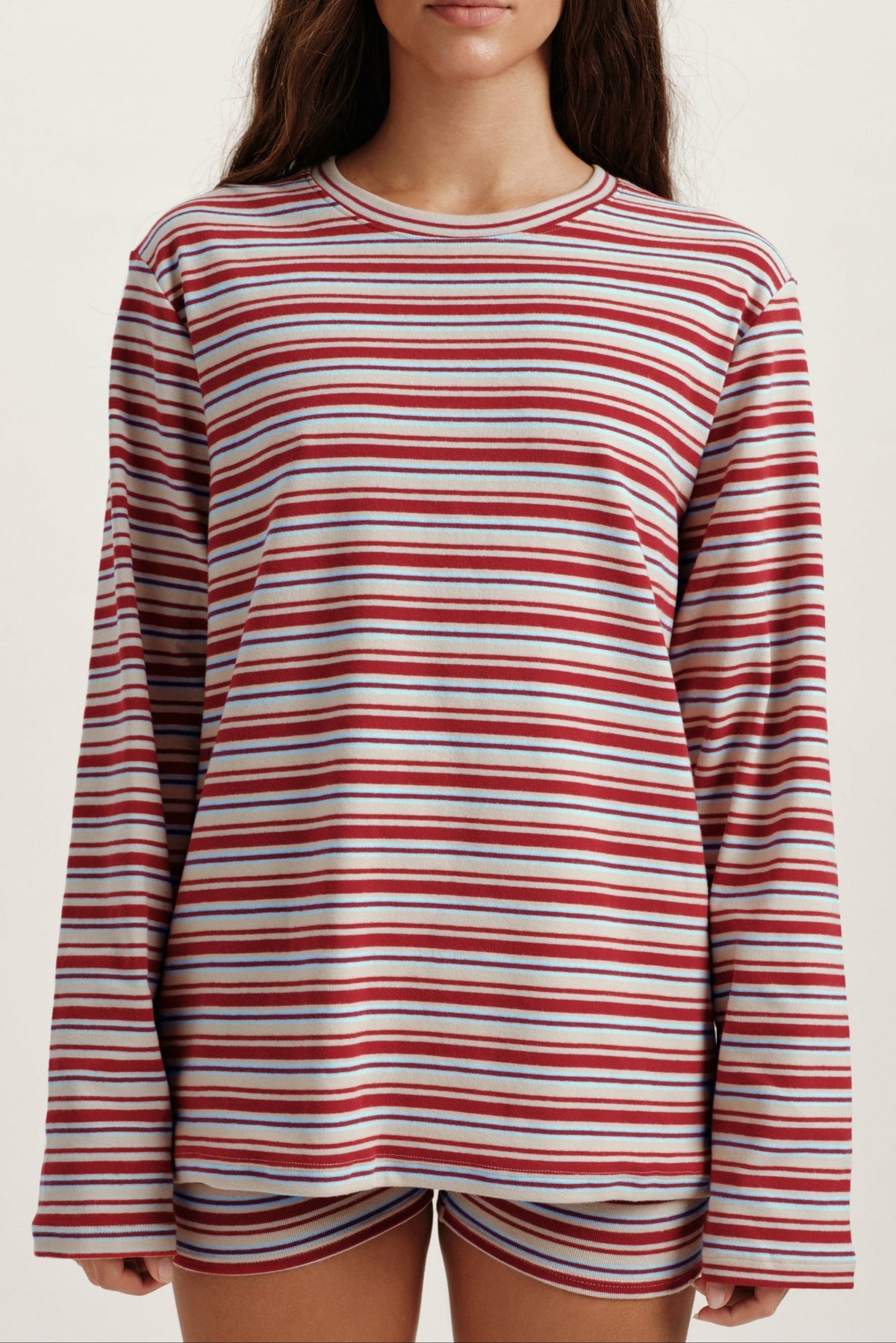 SET ACTIVE STRIPE JERSEY STRIPE OVERSIZED LONG SLEEVE - LYRIC