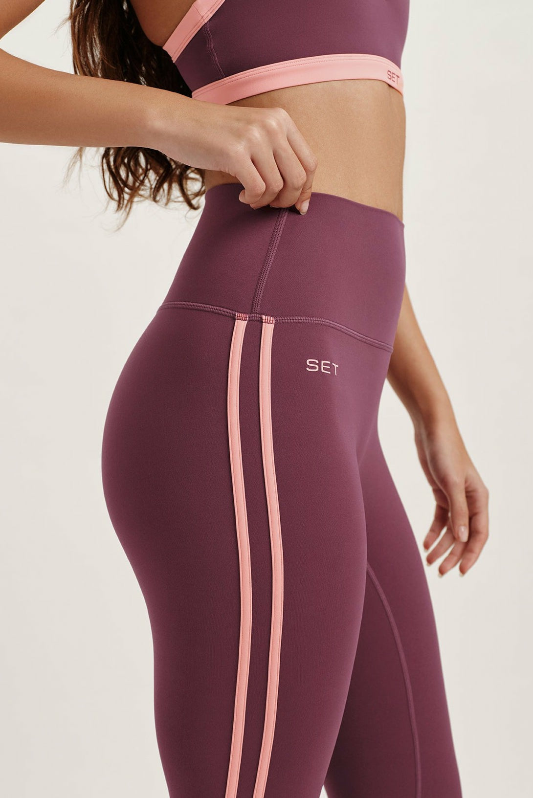 SET ACTIVE BREATHE 1.0 STRIKE LEGGINGS - ROSEBUD