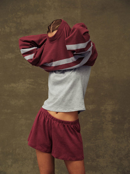 SET ACTIVE HEAVY COTTON EASY STRIPE LONG SLEEVE - SEPIA