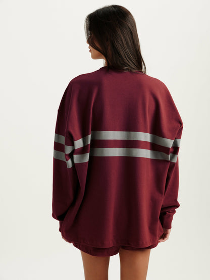 SET ACTIVE HEAVY COTTON EASY STRIPE LONG SLEEVE - SEPIA
