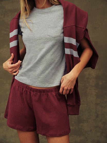 SET ACTIVE HEAVY COTTON EASY SHORTS - SEPIA