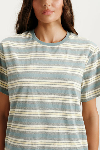 SET ACTIVE CLASSIC COTTON DAILY STRIPE BOYFRIEND TEE - CASSETTE