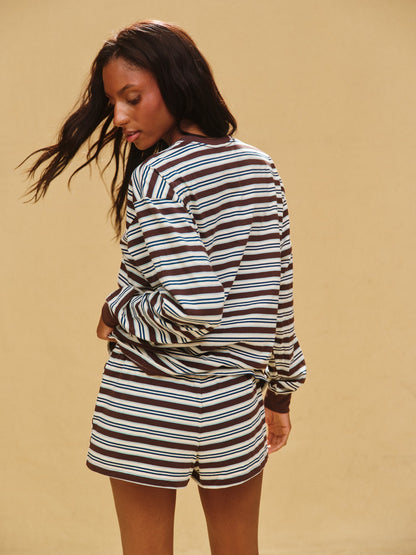 SET ACTIVE CLASSIC COTTON DAILY STRIPE CUFFED LONG SLEEVE - KONA