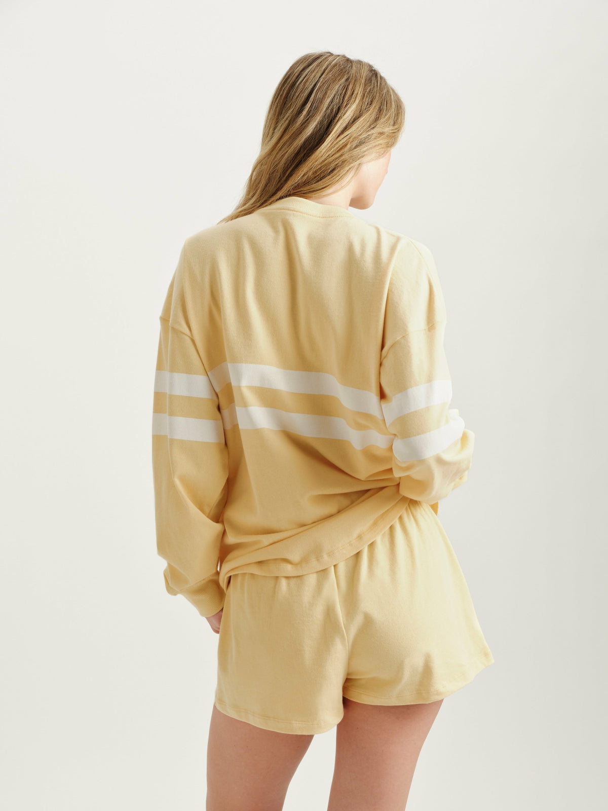 SET ACTIVE HEAVY COTTON EASY STRIPE LONG SLEEVE - BUTTER