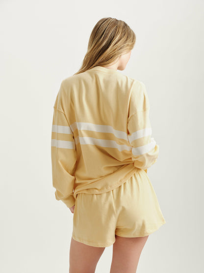 SET ACTIVE HEAVY COTTON EASY STRIPE LONG SLEEVE - BUTTER