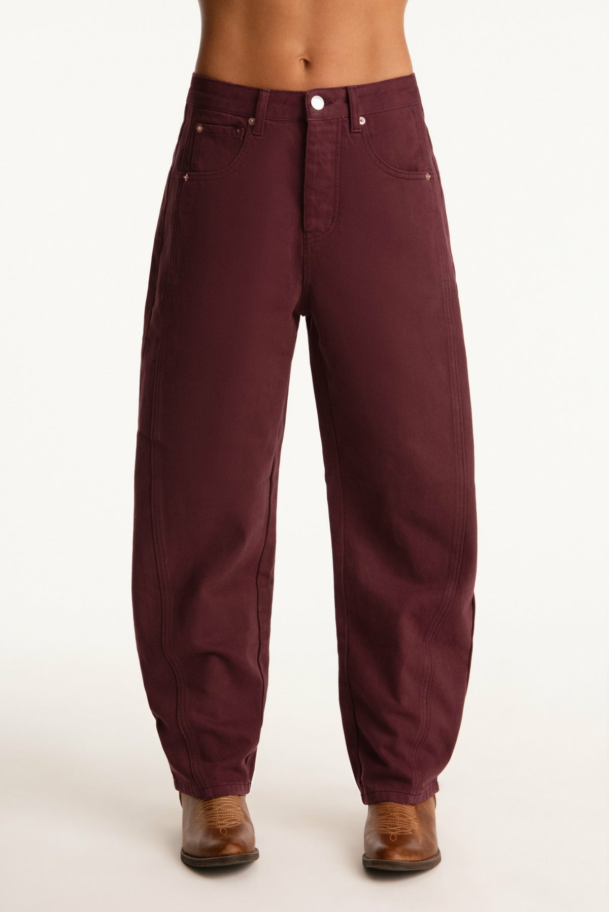 SET ACTIVE SET X PARKE HORSESHOE JEANS - RHUBARB