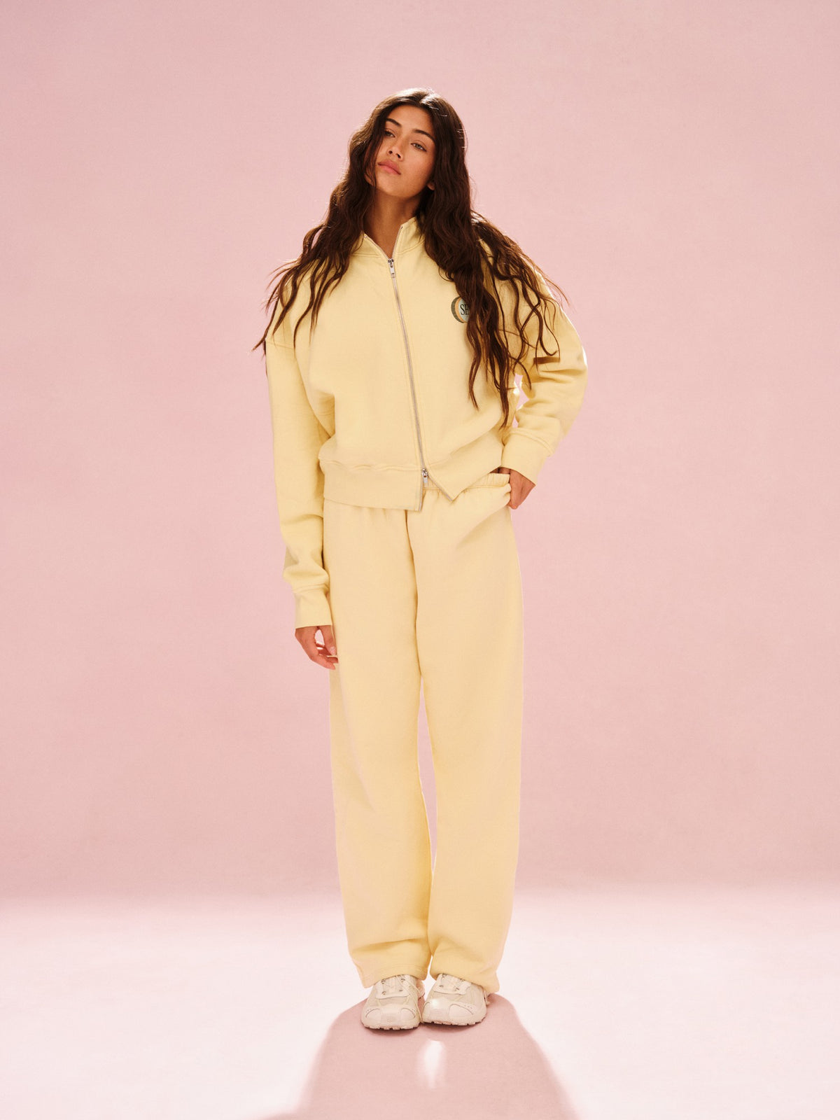 SET ACTIVE MIDWEIGHT SWEATS STAPLE SET FUNNEL ZIP - ORANGE SODA