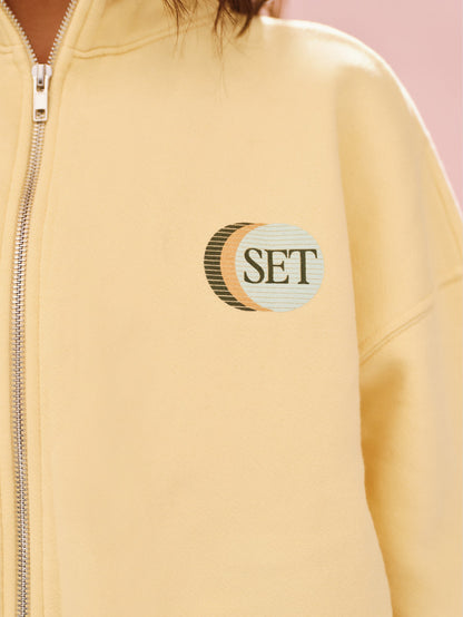 SET ACTIVE MIDWEIGHT SWEATS STAPLE SET FUNNEL ZIP - ORANGE SODA