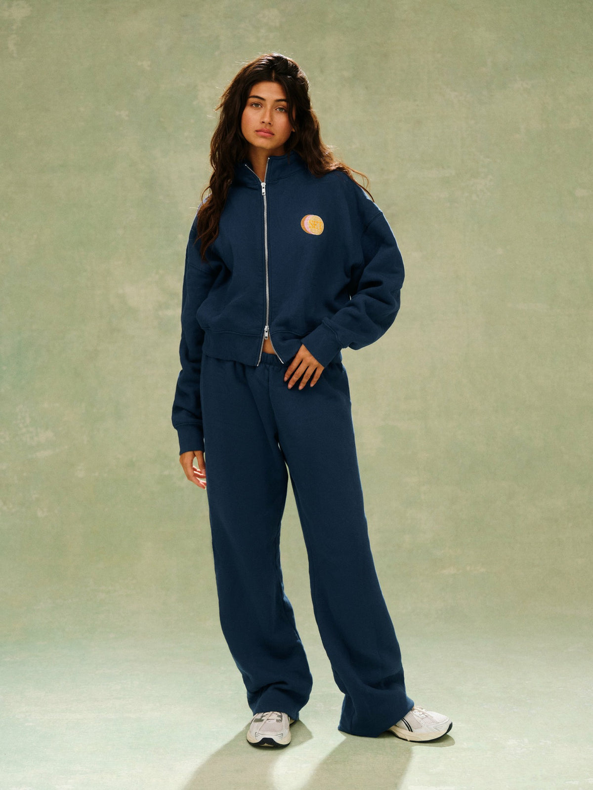 SET ACTIVE MIDWEIGHT SWEATS STAPLE SET FUNNEL ZIP - SPEARMINT