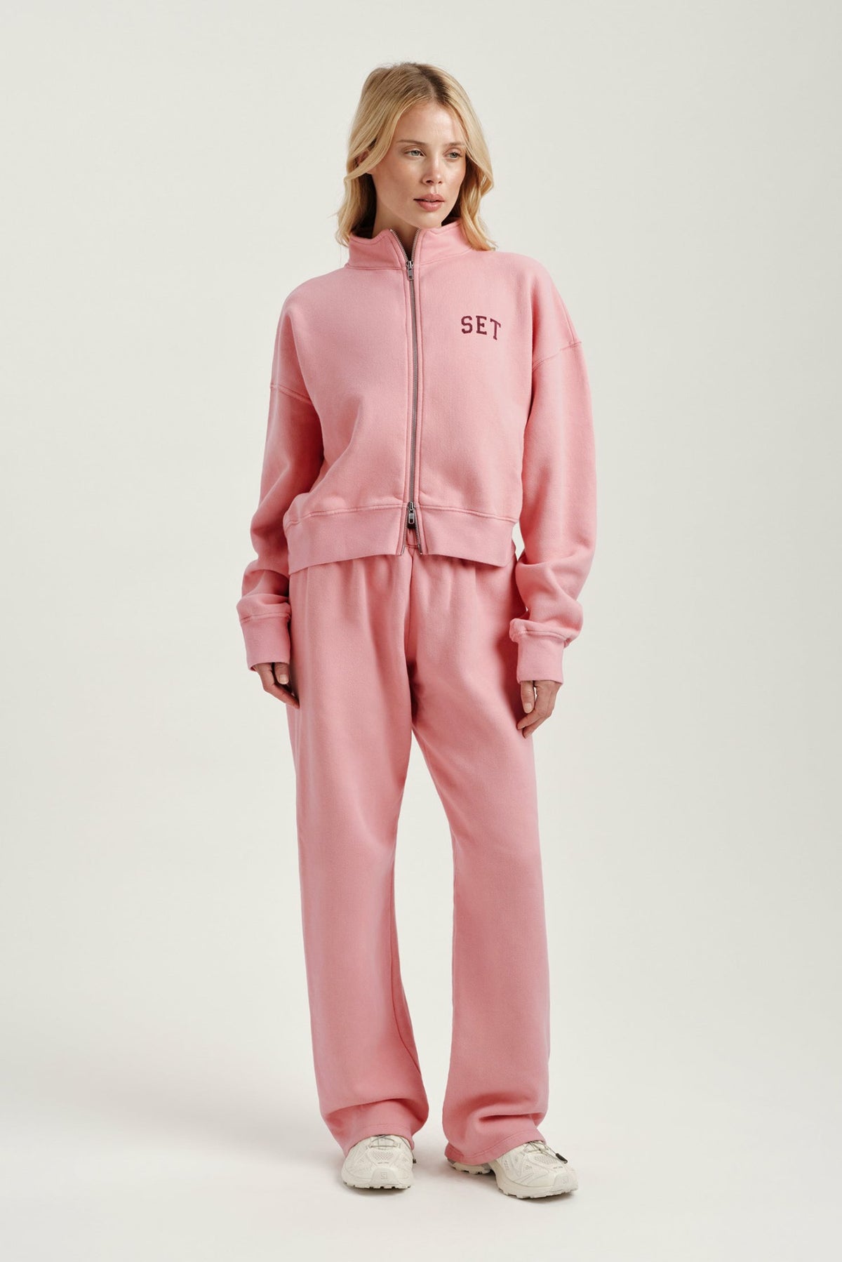 SET ACTIVE MIDWEIGHT SWEATS STAPLE STRAIGHT LEG SWEATPANTS - INVERSE ROSEBUD