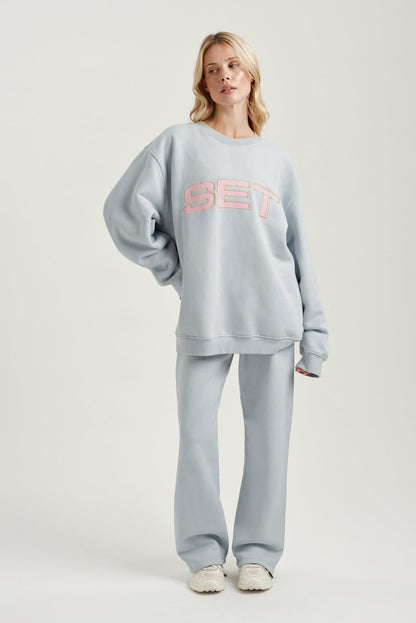 SET ACTIVE MIDWEIGHT SWEATS STAPLE STRAIGHT LEG SWEATPANTS - BLUSH