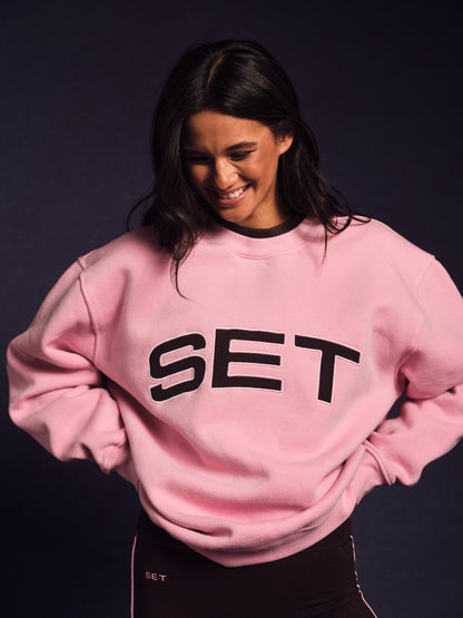 SET ACTIVE MIDWEIGHT SWEATS STAPLE SET LAYERED CREWNECK - SWIRL