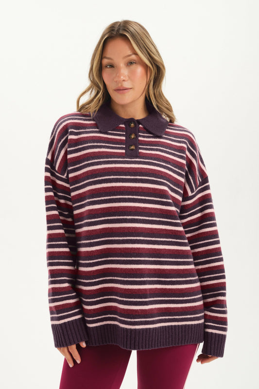 SET ACTIVE STUDIO KNIT STUDIO KNIT ALEX POLO - POPPY