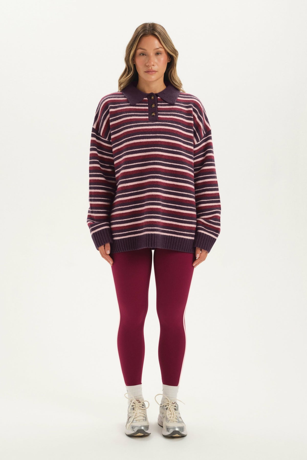 SET ACTIVE STUDIO KNIT STUDIO KNIT ALEX POLO - POPPY