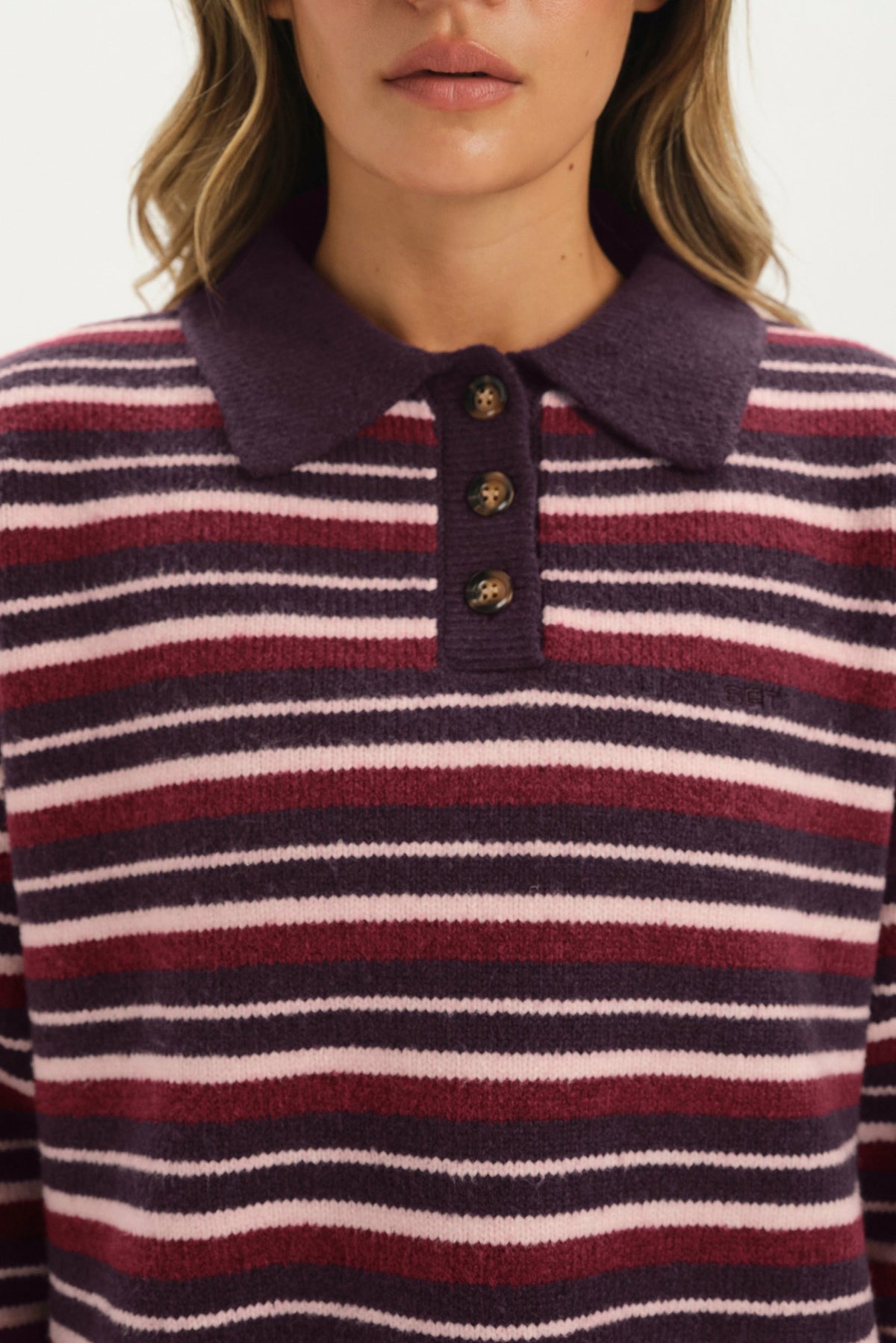 SET ACTIVE STUDIO KNIT STUDIO KNIT ALEX POLO - POPPY