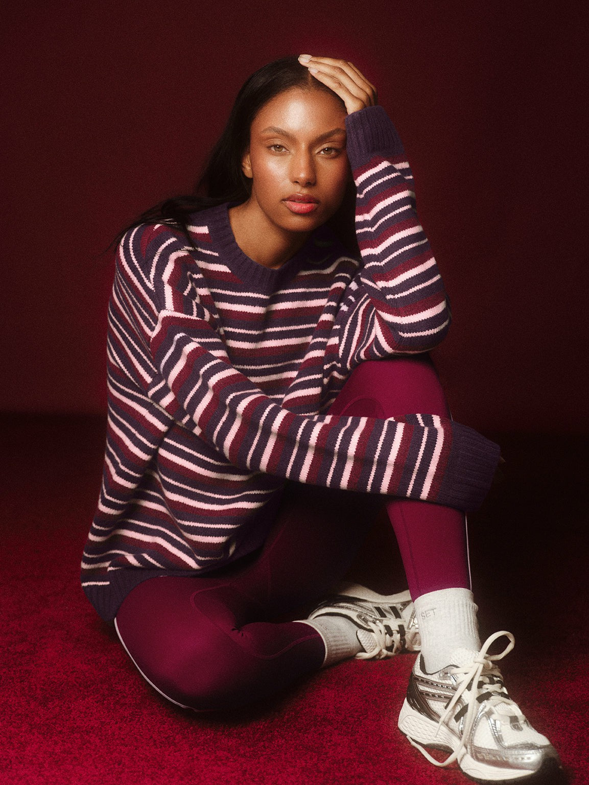 SET ACTIVE STUDIO KNIT STUDIO KNIT CREWNECK - POPPY