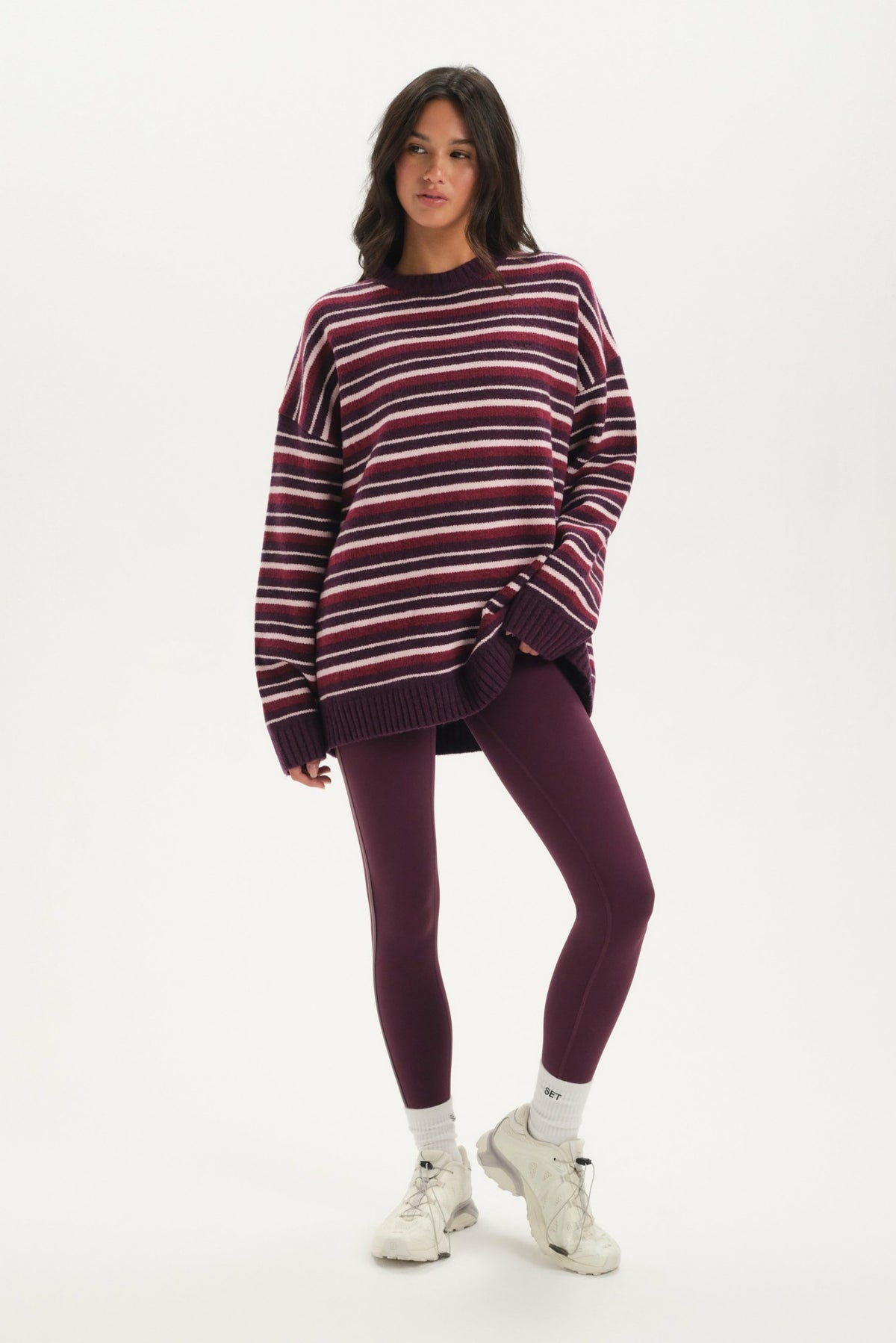 SET ACTIVE STUDIO KNIT STUDIO KNIT CREWNECK - POPPY