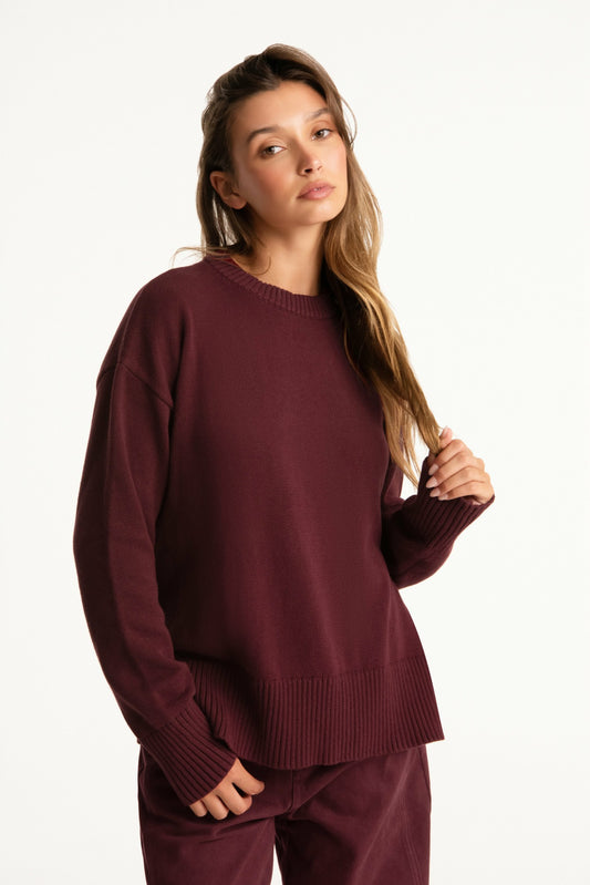 SET ACTIVE SET X PARKE COTTON CREWNECK - RHUBARB