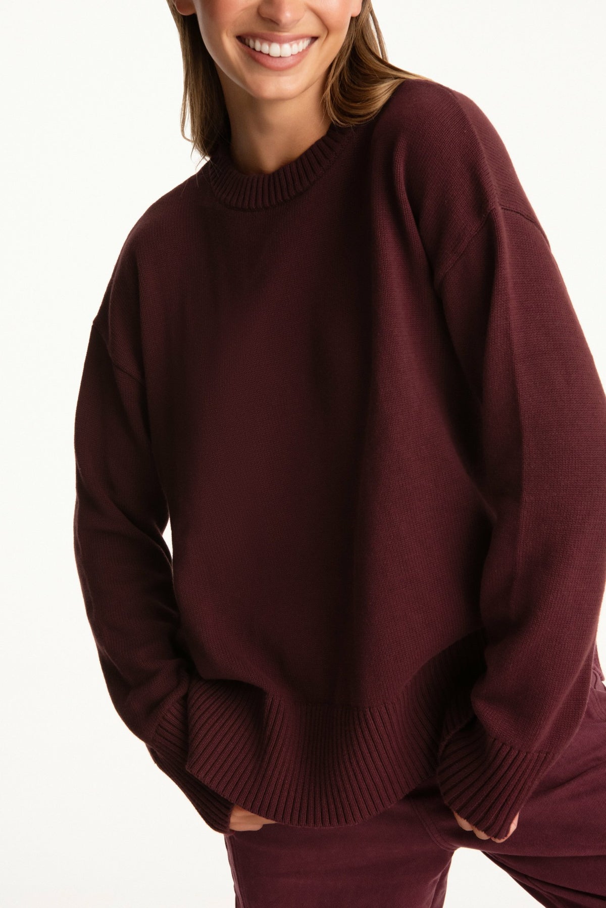 SET ACTIVE SET X PARKE COTTON CREWNECK - RHUBARB