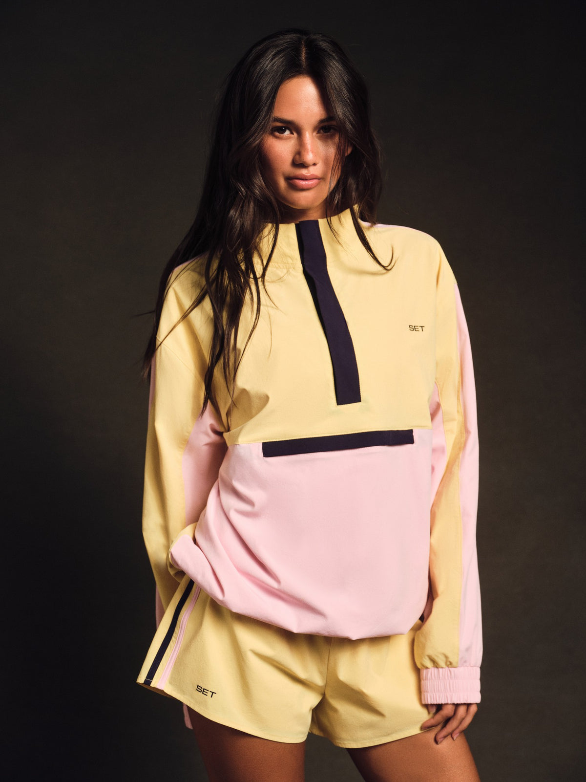 SET ACTIVE NYLON TRACK 90'S PULLOVER - TAFFY