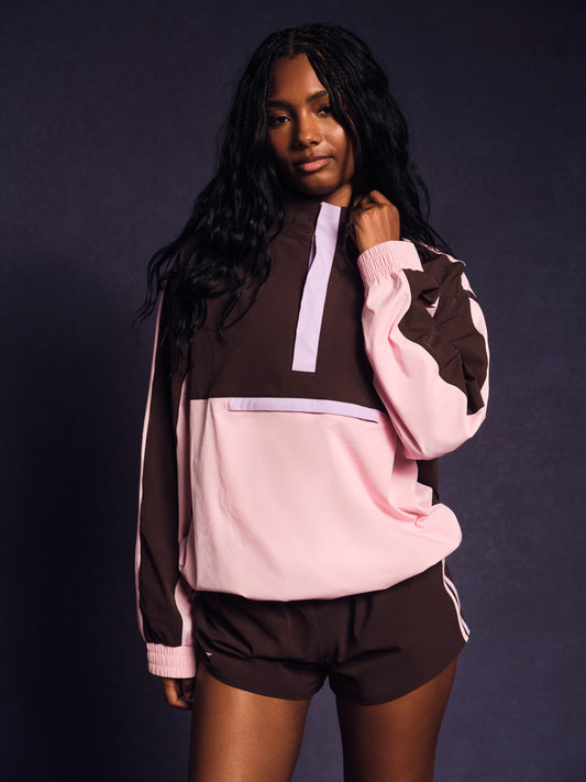 SET ACTIVE NYLON TRACK 90'S PULLOVER - SWIRL