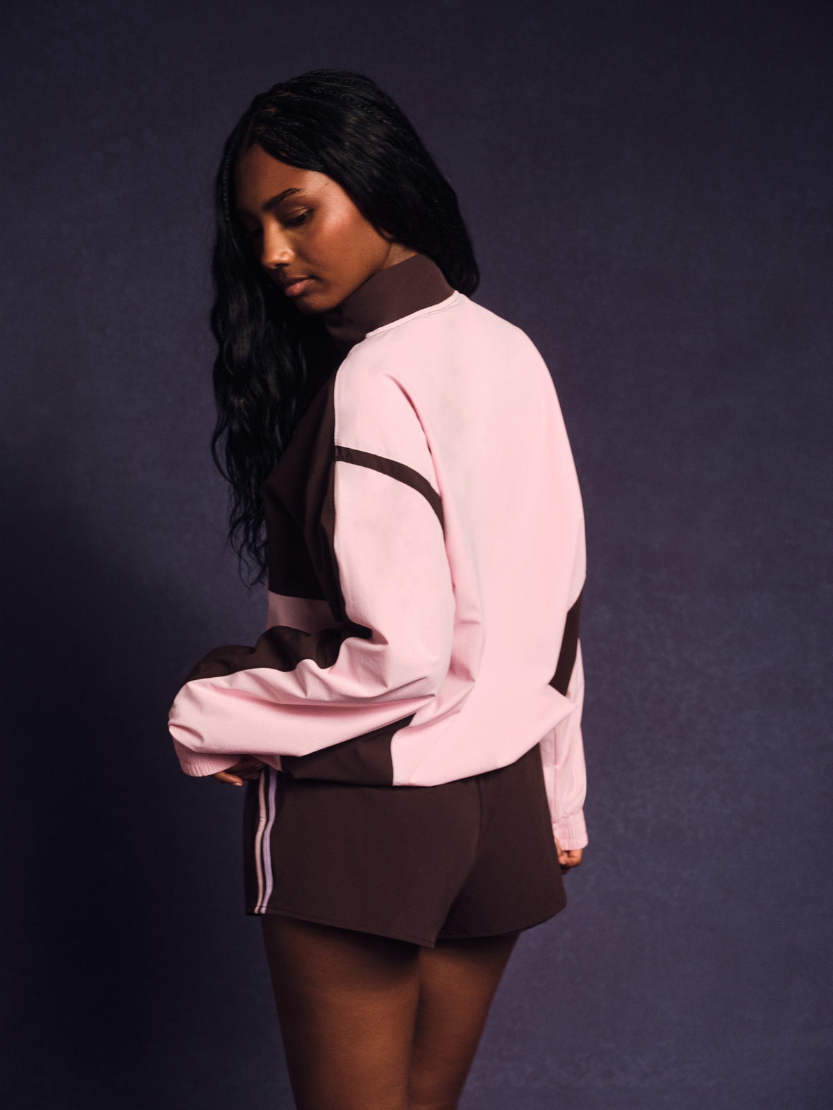 SET ACTIVE NYLON TRACK 90'S PULLOVER - SWIRL