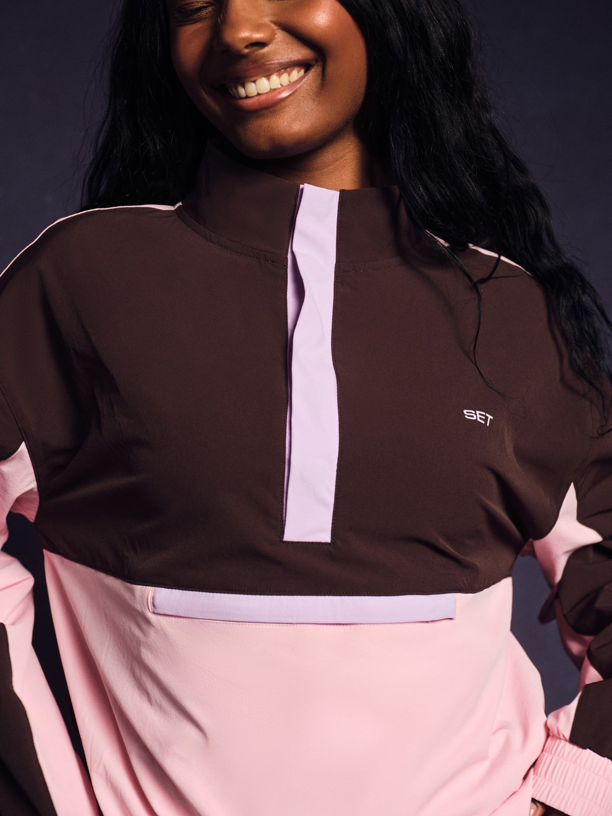 SET ACTIVE NYLON TRACK 90'S PULLOVER - SWIRL