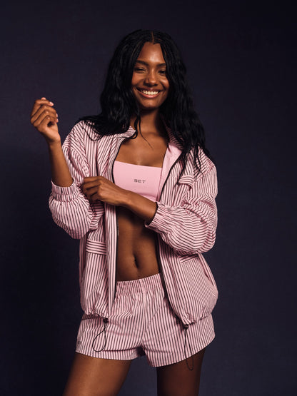 SET ACTIVE NYLON TRACK STRIPE LIFESTYLE ZIP UP - SWIRL