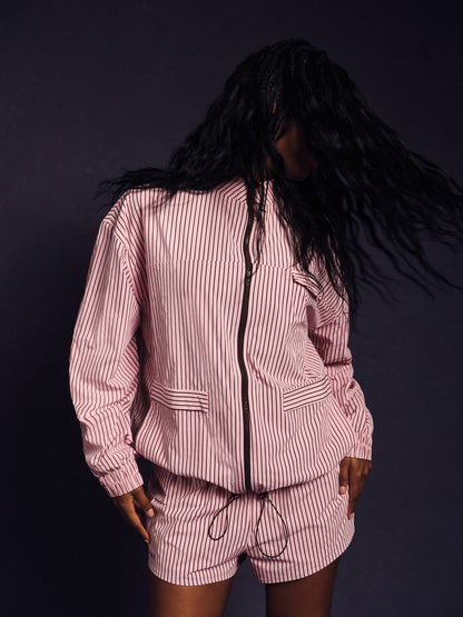 SET ACTIVE NYLON TRACK STRIPE LIFESTYLE ZIP UP - SWIRL