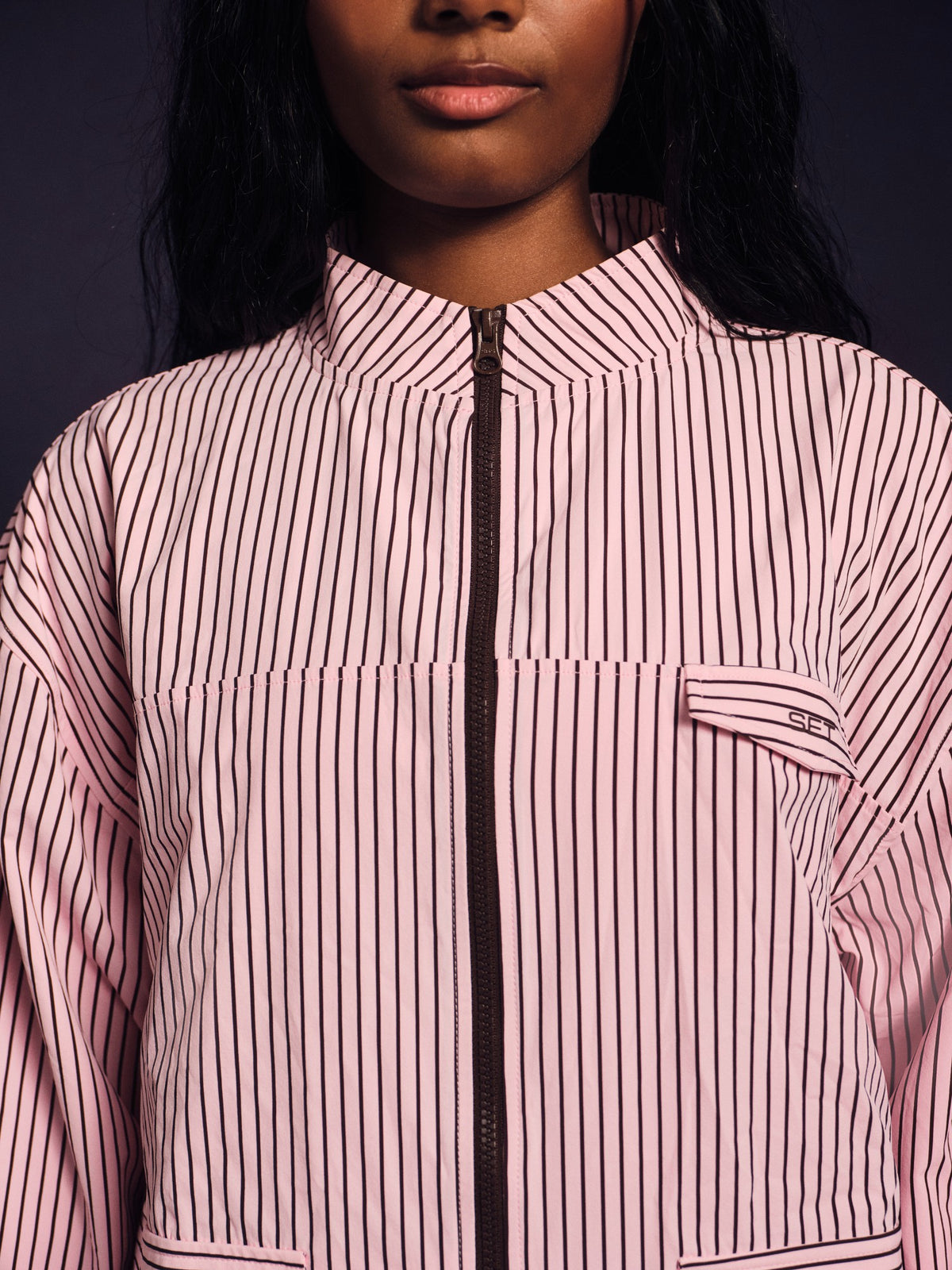 SET ACTIVE NYLON TRACK STRIPE LIFESTYLE ZIP UP - SWIRL