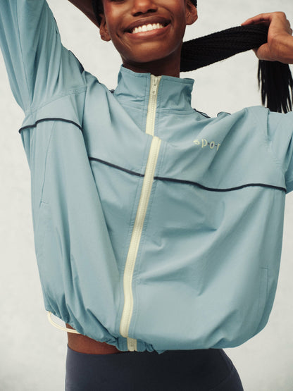 SET ACTIVE NYLON TRACK SEAM ZIP UP - WASHED