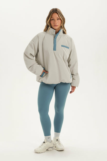 SET ACTIVE NYLON PUFF QUARTER SNAP JACKET - GLISTEN