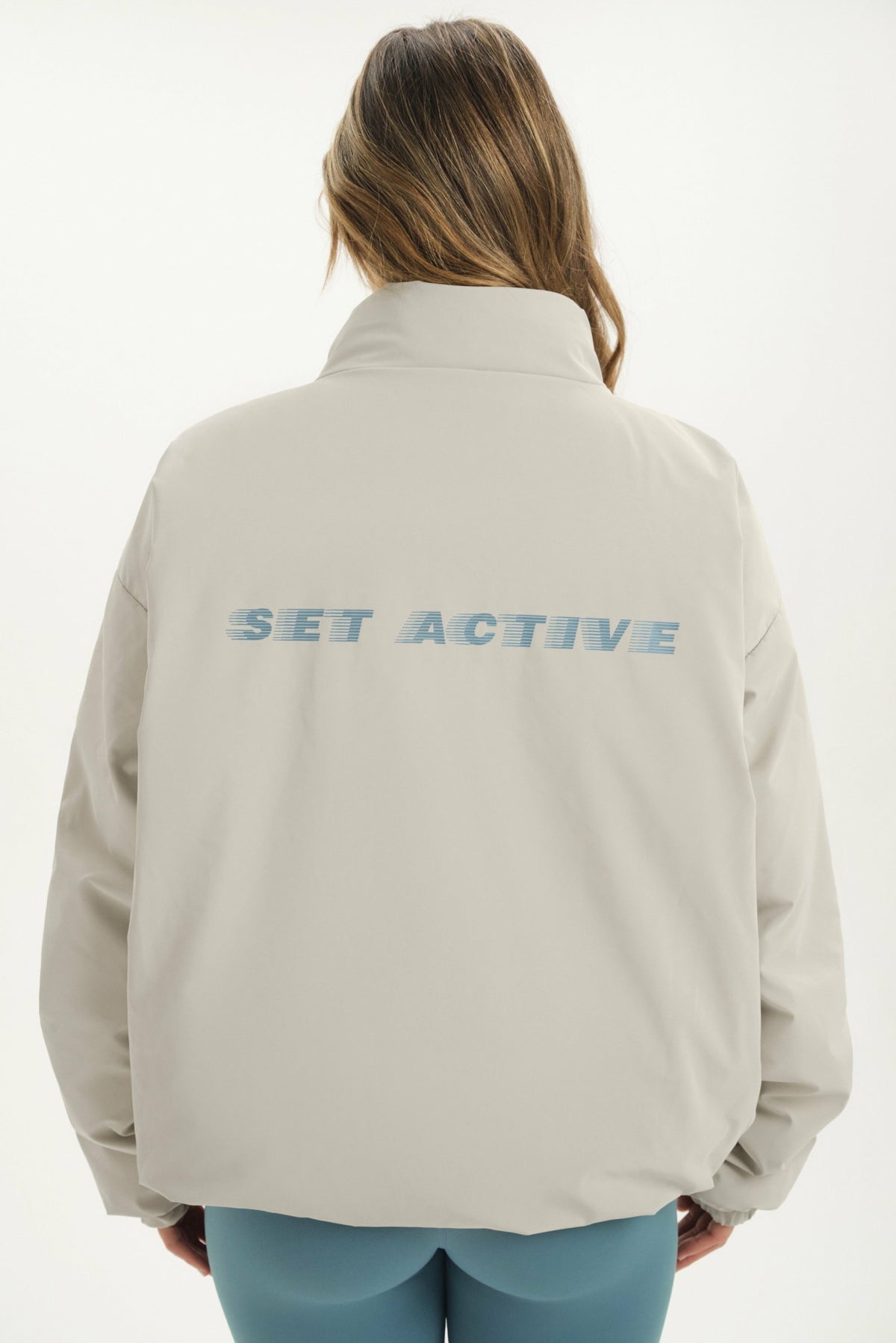 SET ACTIVE NYLON PUFF QUARTER SNAP JACKET - GLISTEN