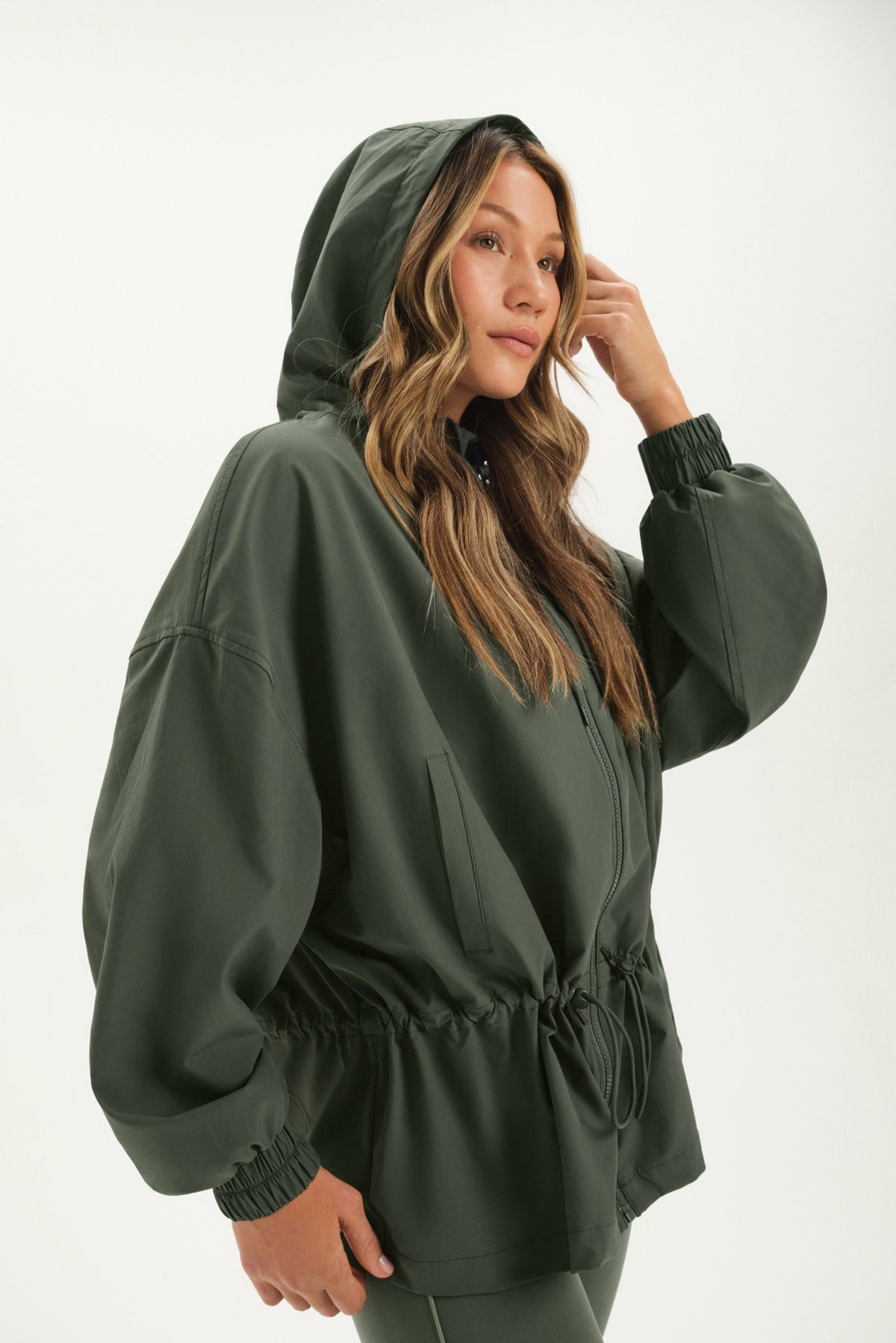 SET ACTIVE NYLON TRACK CINCHED WINDBREAKER - GROTTO