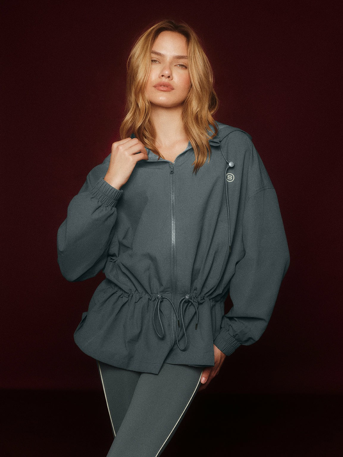 SET ACTIVE NYLON TRACK CINCHED WINDBREAKER - MAST