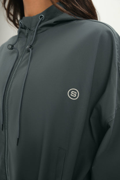 SET ACTIVE NYLON TRACK CINCHED WINDBREAKER - MAST