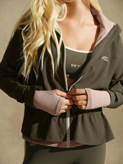 SET ACTIVE NYLON DUET CINCHED WINDBREAKER - SEDONA