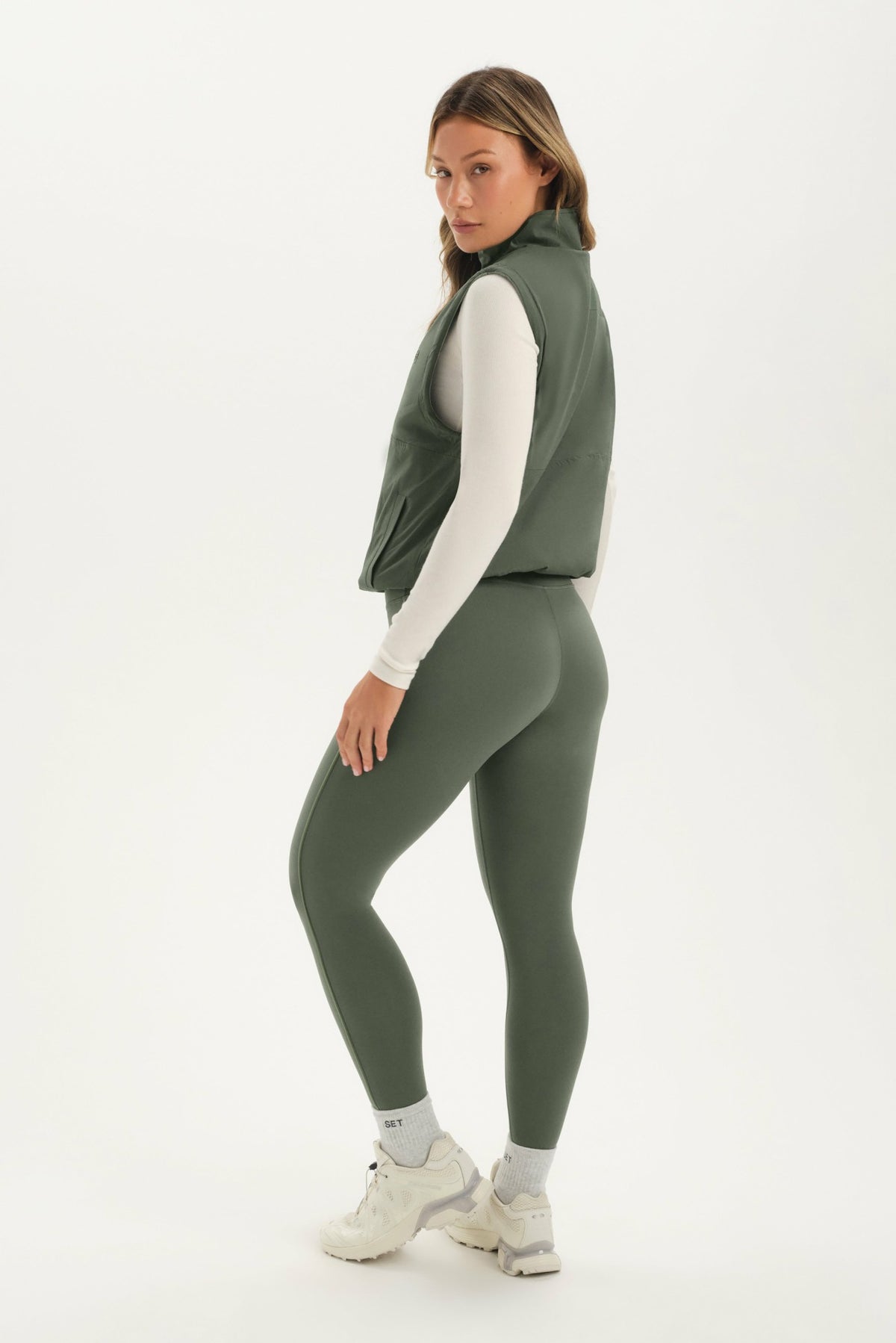 SET ACTIVE MICROFLEECE/NYLON DUET REVERSIBLE VEST - GROTTO