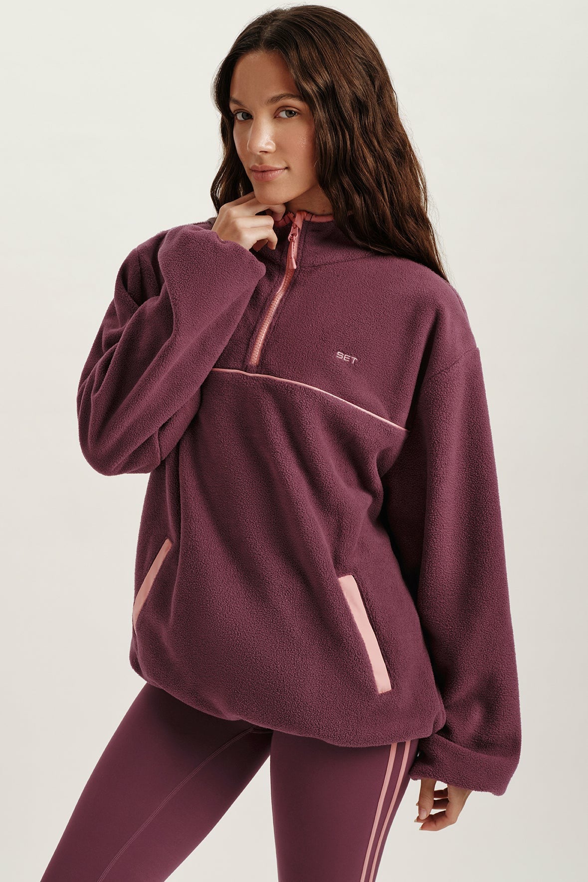 SET ACTIVE MICROFLEECE HALF ZIP - ROSEBUD