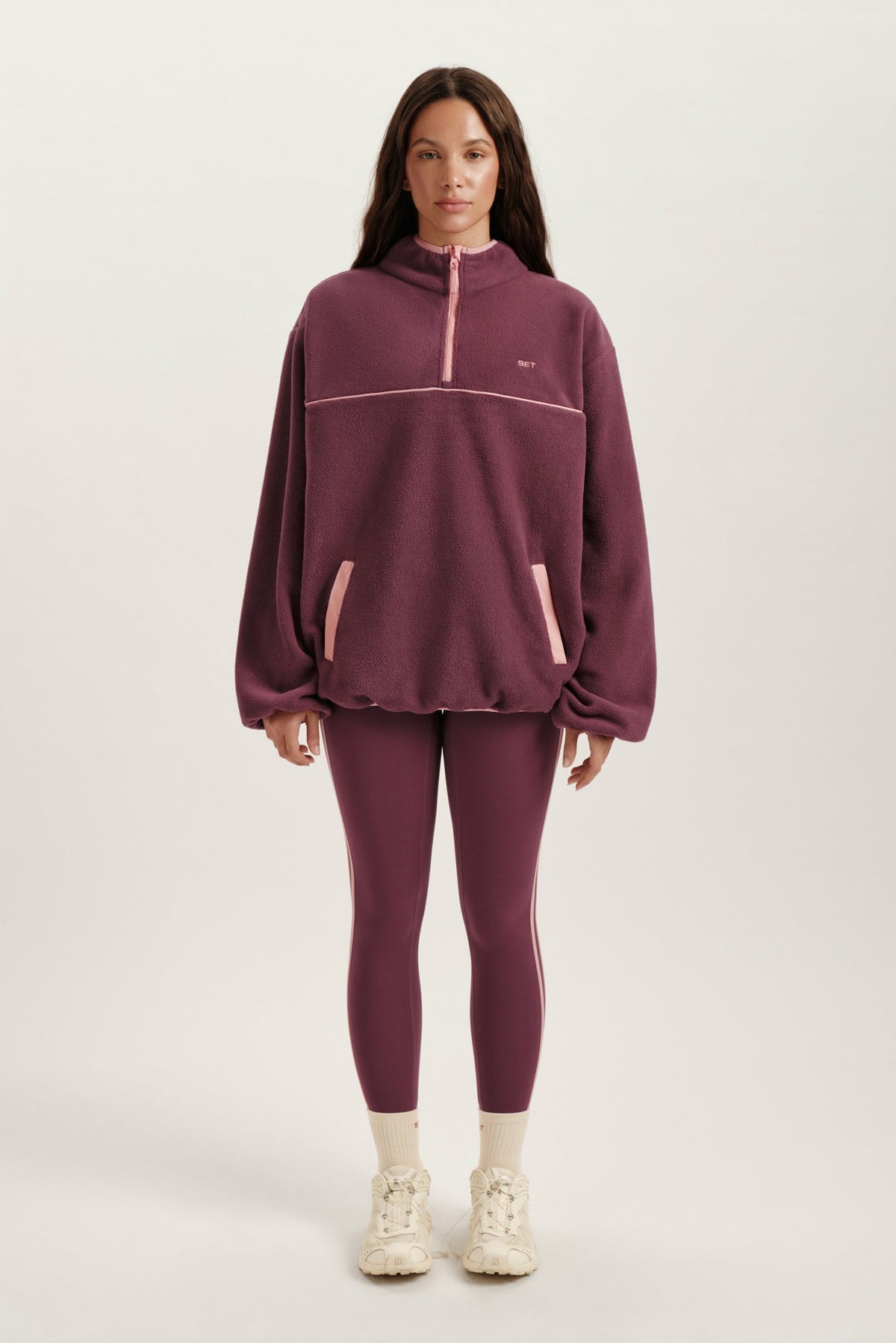 SET ACTIVE MICROFLEECE HALF ZIP - ROSEBUD