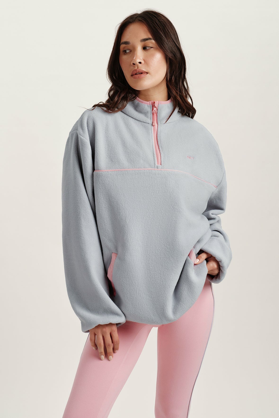 SET ACTIVE MICROFLEECE HALF ZIP - BLUSH