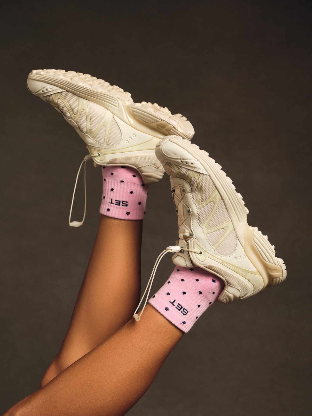 SET ACTIVE SET POLKA DOT SHORTY SOCKS - PINK CONFETTI