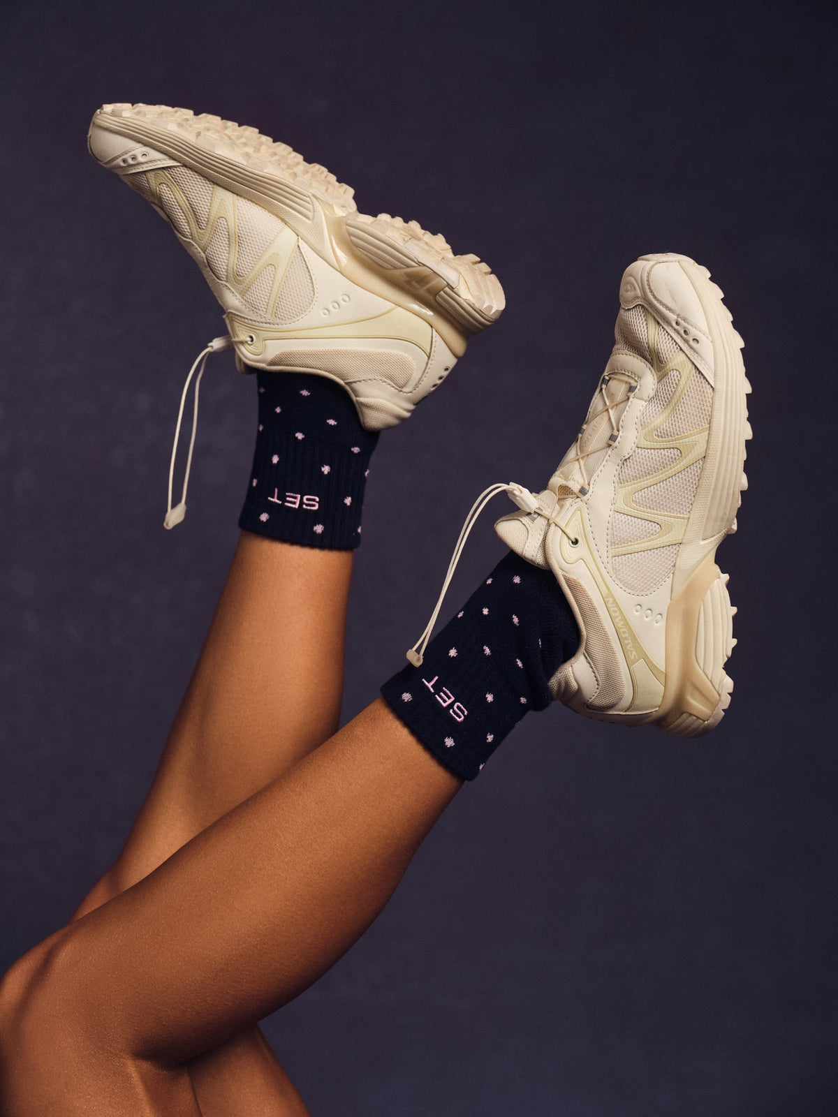SET ACTIVE SET POLKA DOT SHORTY SOCKS - BLUE CONFETTI
