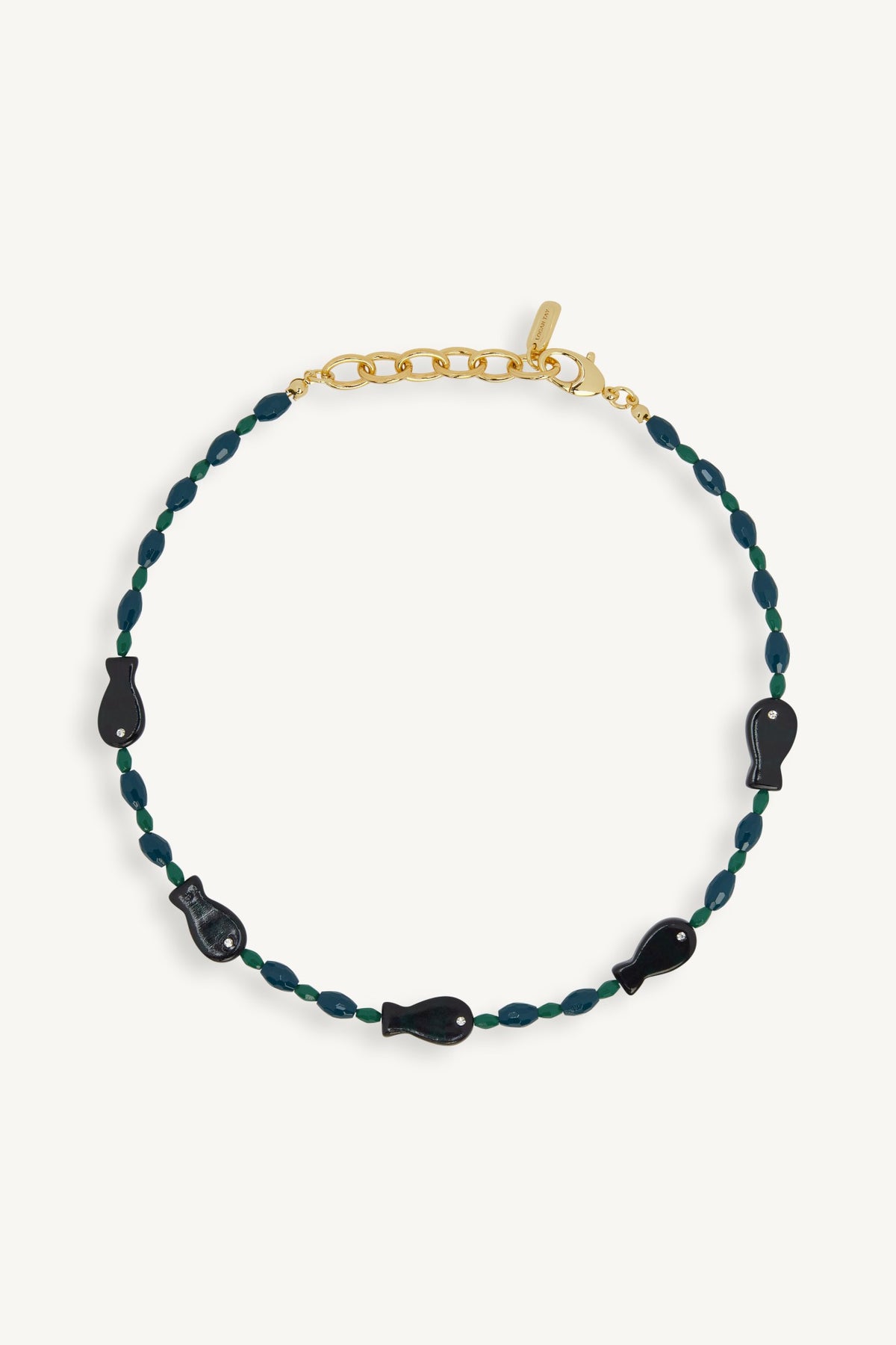 SET ACTIVE SET x LOGAN TAY FISH BEAD NECKLACE - LAGOON