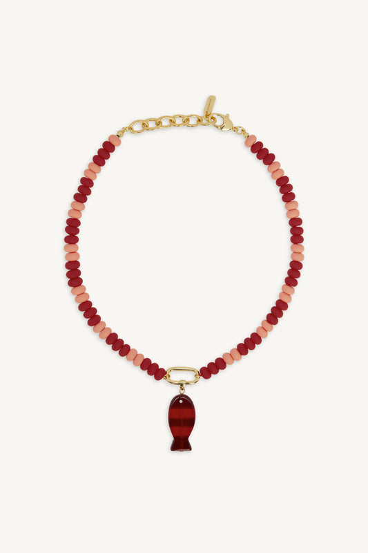 SET ACTIVE SET x LOGAN TAY FISH CHARM NECKLACE - MARASCHINO