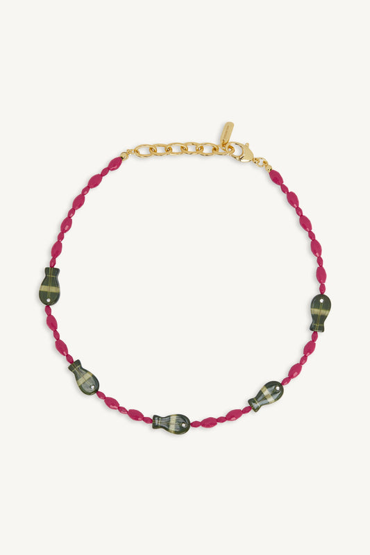 SET ACTIVE SET x LOGAN TAY FISH BEAD NECKLACE - HIBISCUS