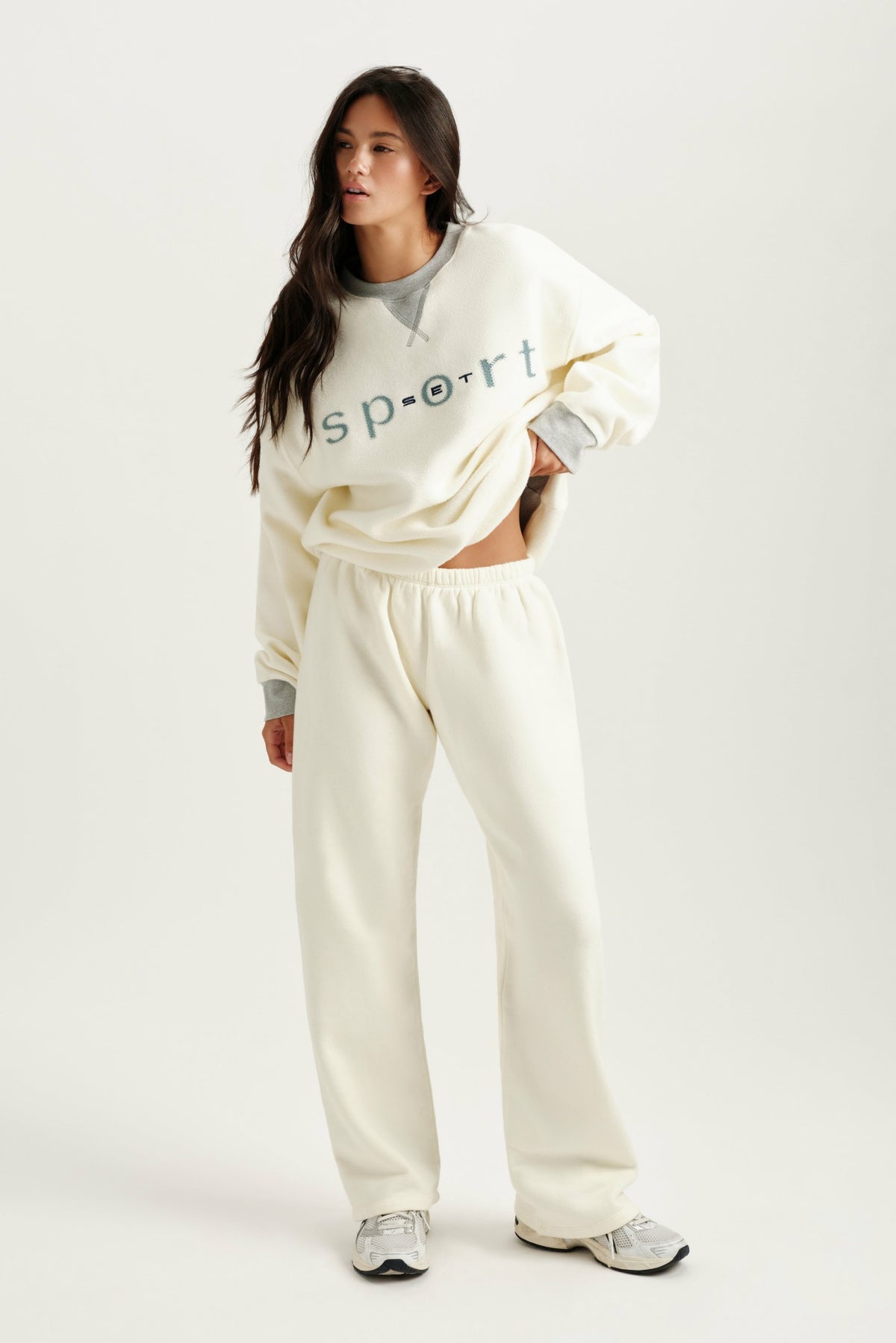 SET ACTIVE MIDWEIGHT SWEATS STAPLE STRAIGHT LEG SWEATPANTS - HAVEN
